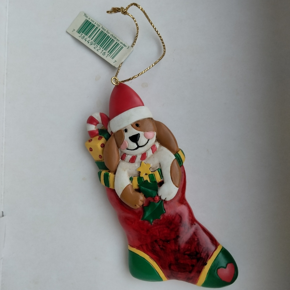 Vintage Eddie Walker Midwest of Cannon Falls Christmas Dog Stocking Ornament
